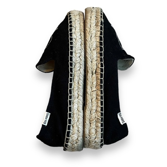 Soludos x Ashkahn Hi Hey espadrilles Black Canvas Flat Shoes summer size 7 - Picture 8 of 13